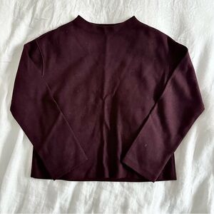 Uniqlo Wool Blend Boatneck Top - Burgundy